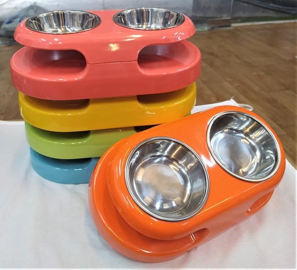Petloves Melamine Shelf Double Bowl
