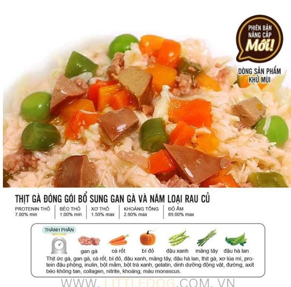 DOGGYMAN PATE CHO CHÓ VỊ GÀ, GAN GÀ VÀ RAU CỦ - CHICKEN, CHICKEN LIVER AND VEGETABLES