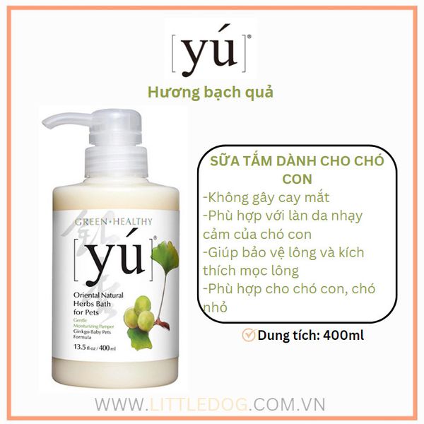 YÚ Dầu Tắm Hương Bạch Qủa 400ml - Ginko Baby Pets Formula