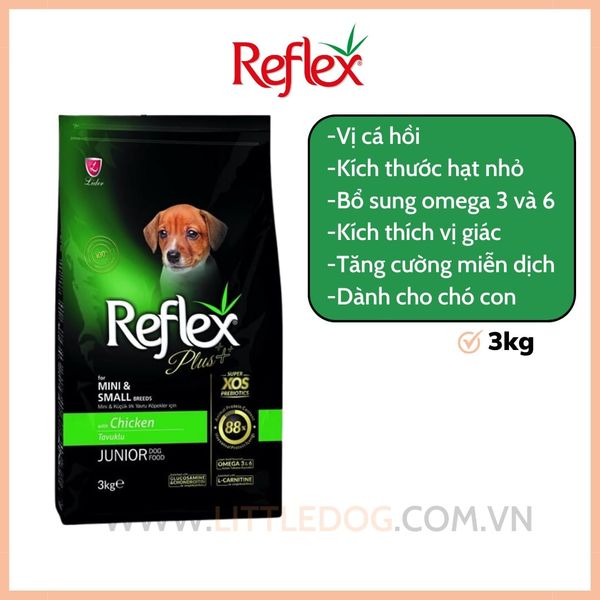 Reflex Giống Nhỏ vị Gà - Mini & Small Breed Chicken Puppy (3kg)