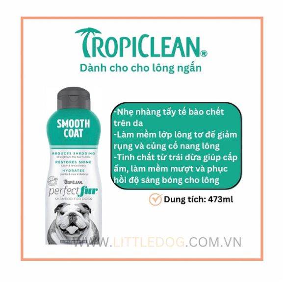 Tropiclean PerfectFur Sữa Tắm Gội Dành Cho Chó Lông Ngắn 473ml