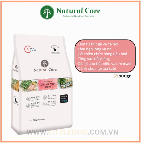 Natural Core Thức ăn cho mèo nhiều đạm-Multi Protein ECOC180 (800g)