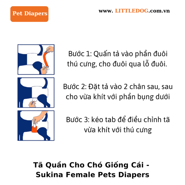 Tã Quần Cho Chó Cái - Sukina Petto - Female Pet Diaper ( XSSS-XL)