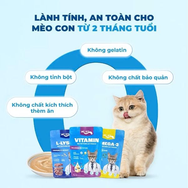 Pate Cho Mèo MR.VET (70G) - Vị Cá Ngừ và Cá Hồi