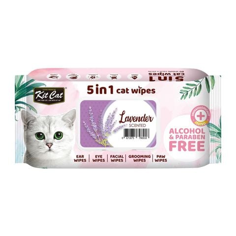 KIT CAT Khăn Giấy Uớt HươngLavender- 5in1 Wipes Lavender