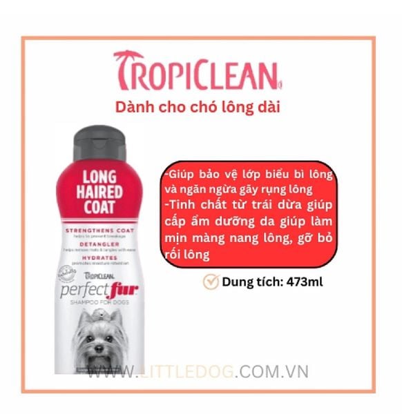 Tropiclean PerfectFur Sữa Tắm Gội Dành Cho Chó Lông Dài 473ml