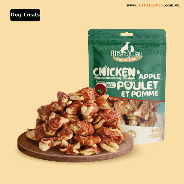 Thịt Gà Và Táo Sấy Cho Thú Cưng - Meatyway Chicken & Apple Jerky - 100g/454g