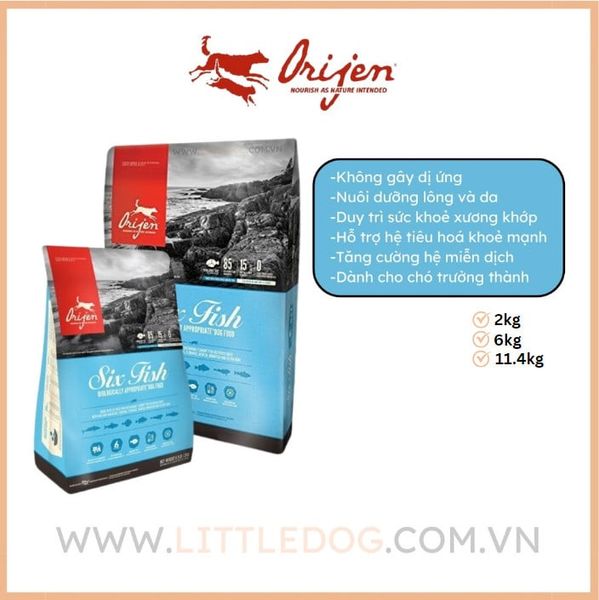 Thức Ăn Hạt Cho Chó - Orijen Dog SixFish - 2kg/6kg/11.4kg