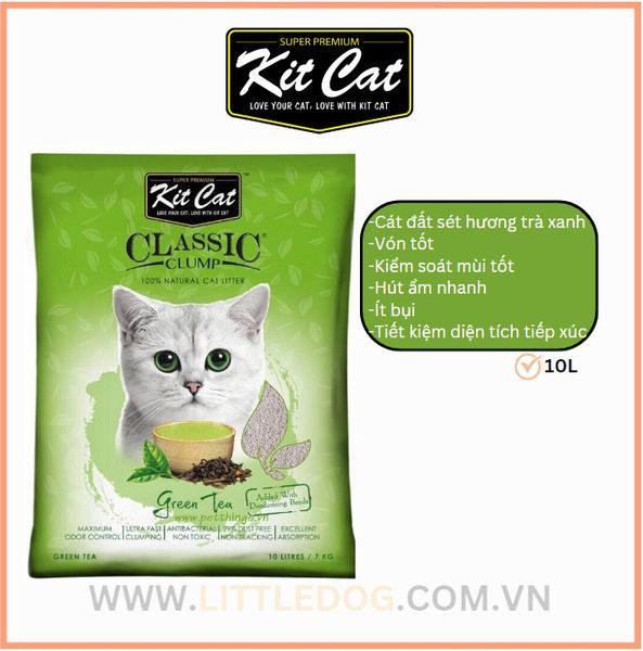 Kit Cat Cát Vệ Sinh Hương Trà Xanh 10L