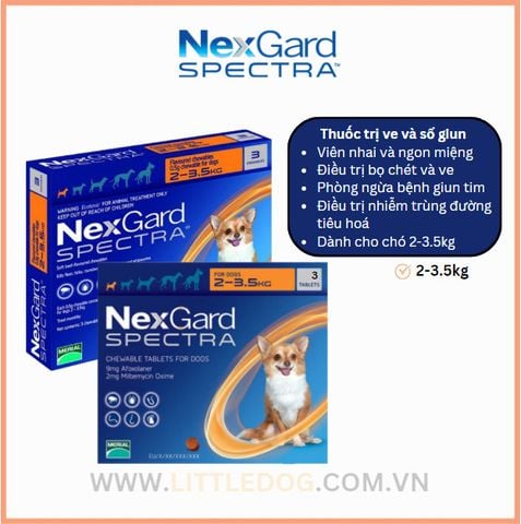 Nexgard Spectra Trị Ve & Sổ Giun Cho Chó (2-3,5kg)