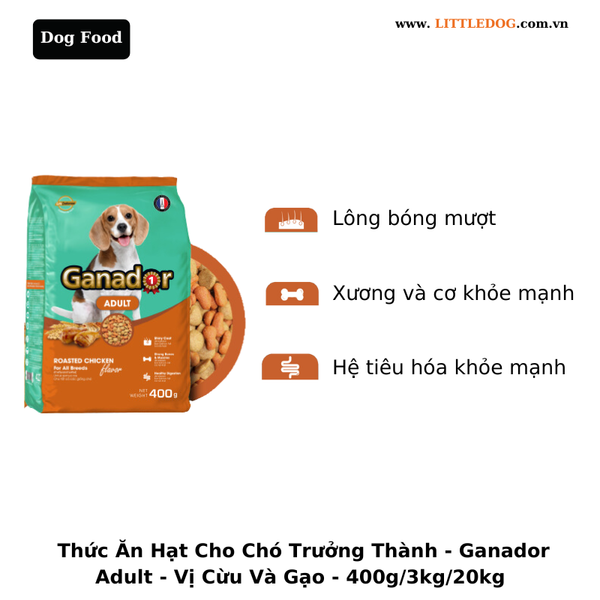 Thức Ăn Hạt Cho Chó Trưởng Thành Ganador Adult-Vị Thịt Gà-3kg/10kg/20kg