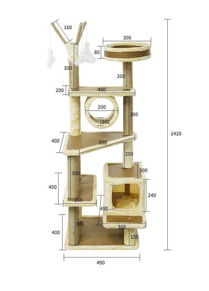 Trụ Cào Mèo YC Vàng - YC Cat Tree Yellow ZY-3