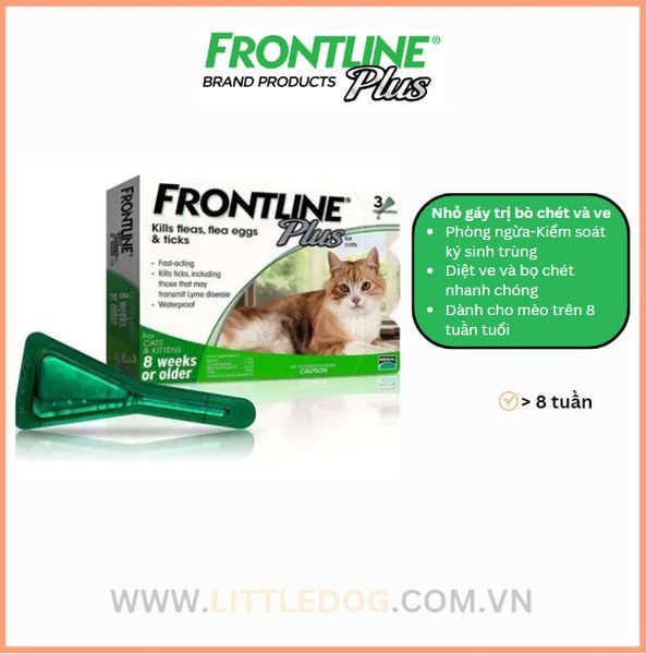 Frontline Plus Trị Ve Cho Mèo Từ 8 Tuần Tuổi
