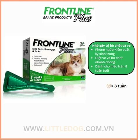 Frontline Plus Trị Ve Cho Mèo Từ 8 Tuần Tuổi