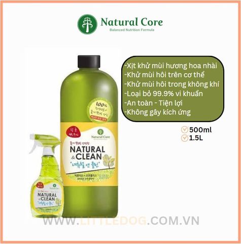 Natural Clean - Xịt khử mùi Diệt khuẩn 500ml/1.5L