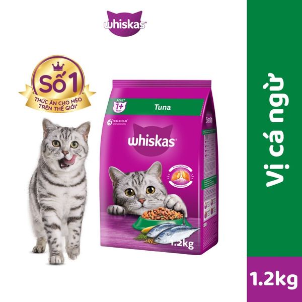 Thức ăn hạt khô Whiskas cho Mèo trưởng thành 1.2kg