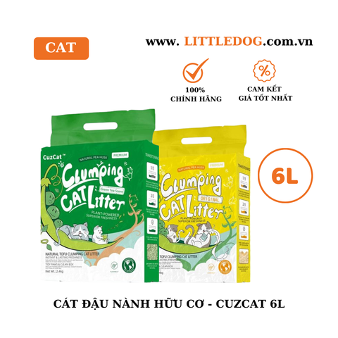 Cát vệ sinh hữu cho cơ cho mèo- Cuzcat- 6L