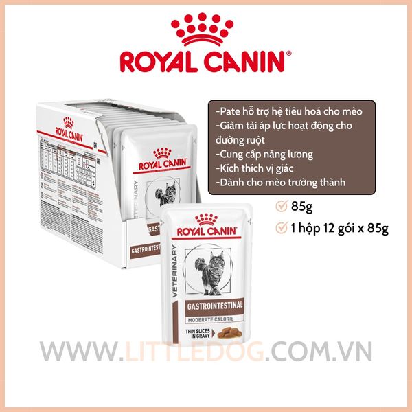 ROYAL CANIN GASTROINTESTINAL WET - THỨC ĂN CHO MÈO GẶP VẤN ĐỀ VỀ TIÊU HÓA 85g