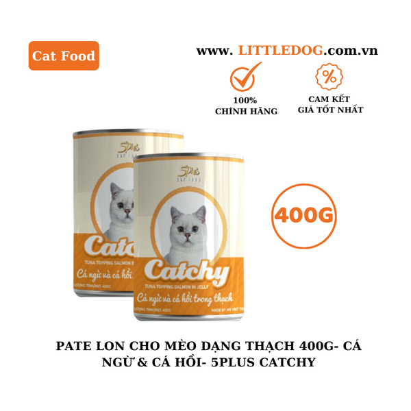 Pate Mèo 5Plus Catchy Dạng Thạch lon/400g