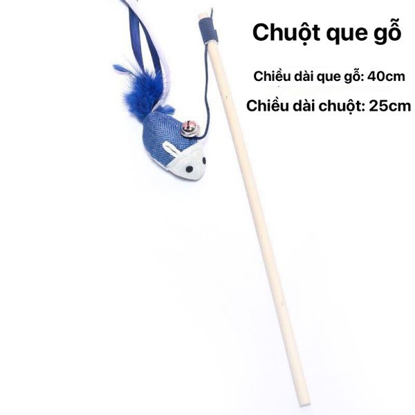 Cần câu mèo màu xanh - Yichon Cat Teaser Blue 40cm