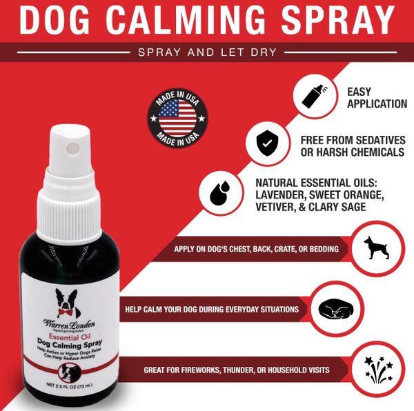 Warren London - Chai xịt giảm căng thẳng cho chó - Esstential Oil Dog Calming Spray 73ml