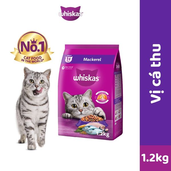 Thức ăn hạt khô Whiskas cho Mèo trưởng thành 1.2kg