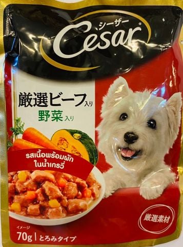 CESAR Pate Chó Vị Bò Rau Củ-Pate Beef&Veget 70g