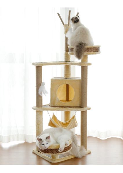 Trụ Cào Mèo YC Vàng - YC Cat Tree Yellow YM-4