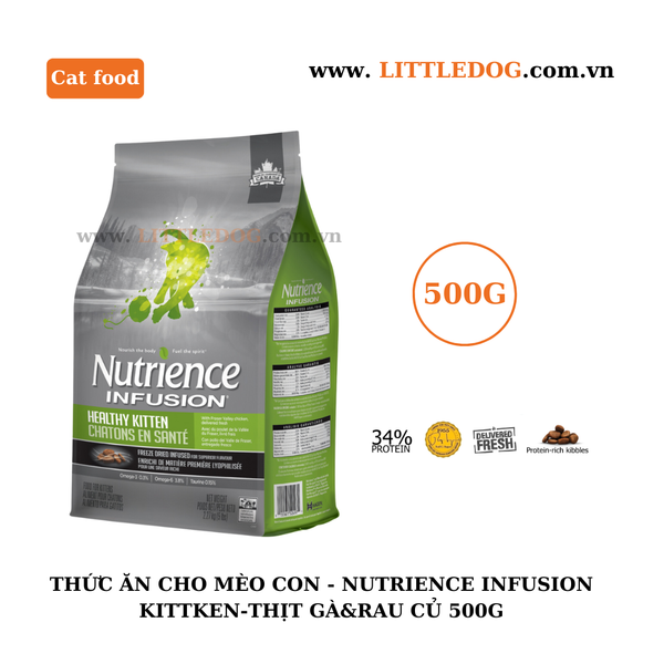 Thức Ăn Hạt Cho Mèo Con - Nutrience Infusion - Thịt Gà và Rau Củ - 500g/2.27kg