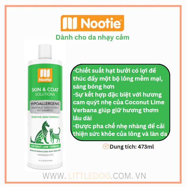 Nootie Dầu tắm hương Chanh Dừa - Coconut Lime Verbena 473ml
