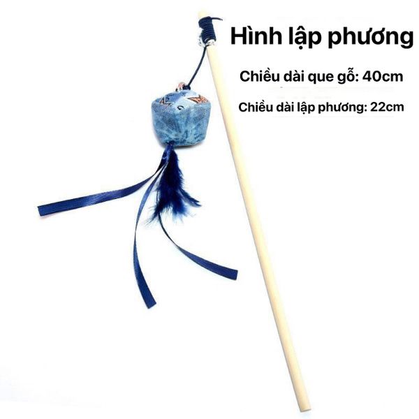 Cần câu mèo màu xanh - Yichon Cat Teaser Blue 40cm