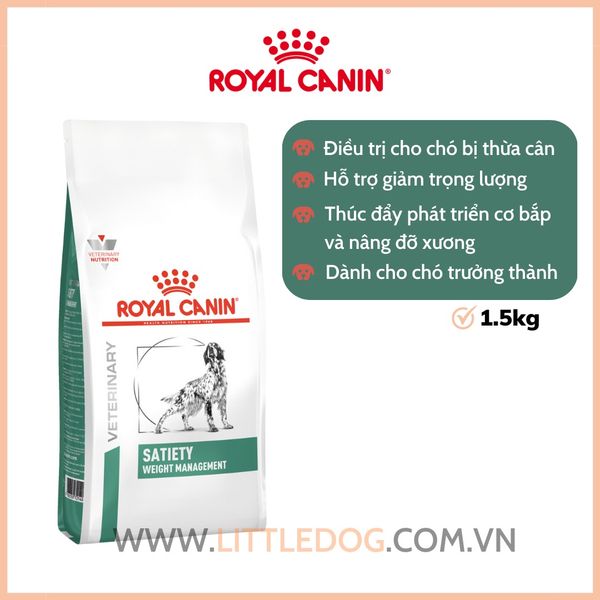 Thức Ăn Hạt Cho Chó - Royal Canin Dog Satiety - Kiểm Soát Cân Nặng Cho Chó Thừa Cân - 1.5kg