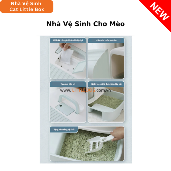Nhà Vệ Sinh Khép Kín Cho Mèo Dưới 9kg