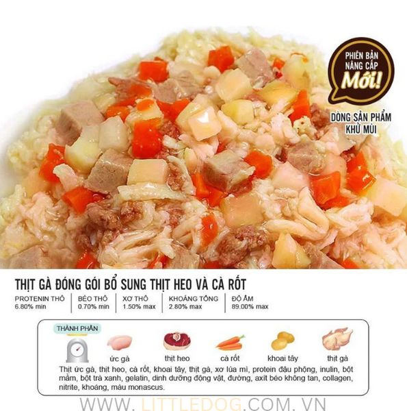 DOGGYMAN PATE CHO CHÓ VỊ GÀ, THỊT HEO VÀ CÀ RỐT - CHICKEN, PORK AND CARROT