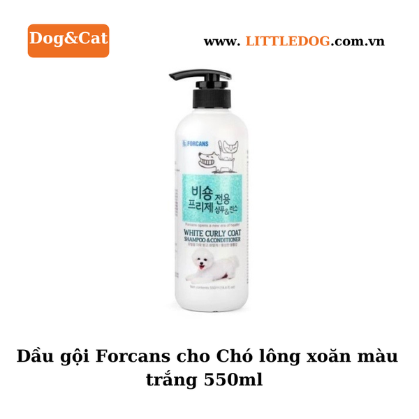 Forcans Dầu gội và xả dành cho chó lông xoăn có màu trắng 550ml