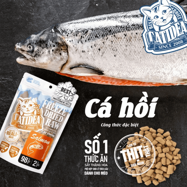 Thức Ăn Thịt Tươi Sấy Thăng Hoa Cho Mèo - CATIDEA Freeze-Dried Raw