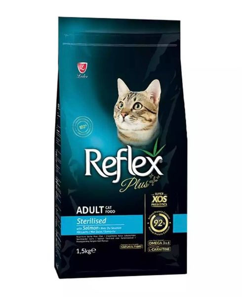 Reflex - Thức ăn khô cho Mèo trưởng thành Triệt sản 1.5kg (Vị cá hồi/Vị gà)