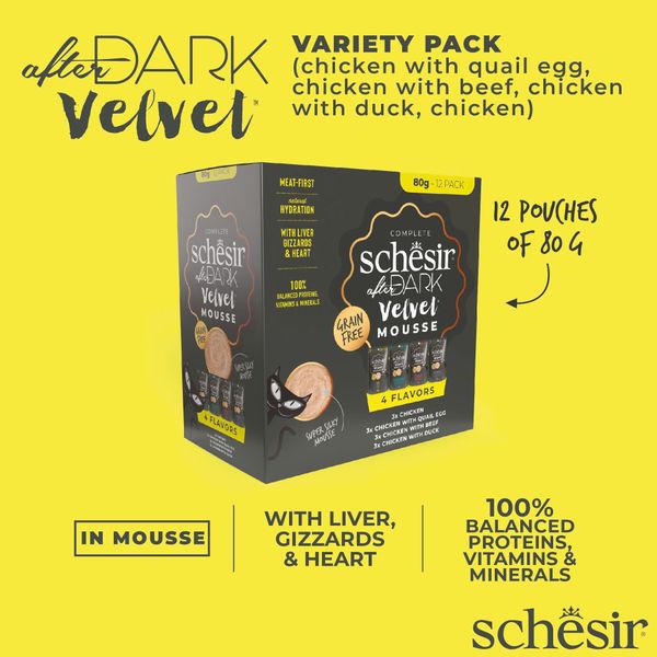 Pate Cho Mèo Schesir After Dark Mousse Cao Cấp – Gói 80g