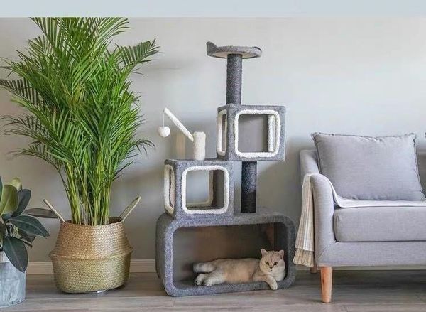 Trụ Cào Mèo Ô Xám (70x40x135) 0420-Cat Tree Nordic Grey