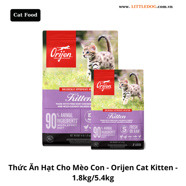 Thức Ăn Hạt Cho Mèo Con - Orijen Cat Kitten -1.8kg/5.4kg