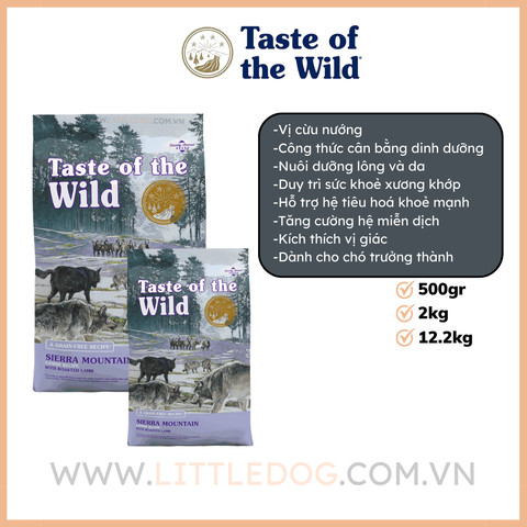 Taste of the Wild Hạt Cho Chó Sierra Mountain Vị Cừu Nướng 2kg/12.2kg