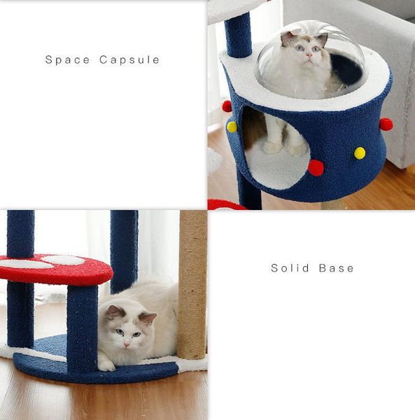 Trụ Cào Mèo YC Không Gian - YC Cat Tree Blue TK-4