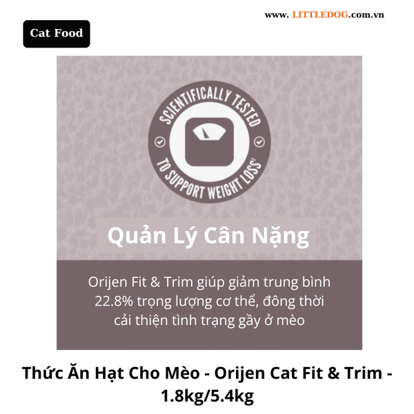 Thức Ăn Hạt Cho Mèo - Orijen Cat Fit&Trim - 1.8kg/5.4kg