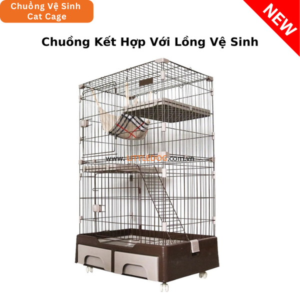 Chuồng Mèo Nhiều Tầng Có Đế Nhựa