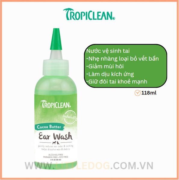 Tropiclean Nước Rửa Tai Không Cồn 118ml