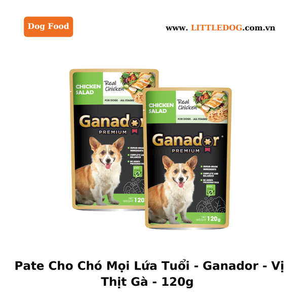 Pate Cho Chó Mọi Lứa Tuổi - Ganador - Vị Thịt Gà - 120g