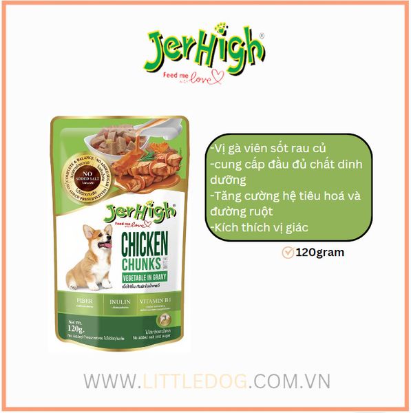 Jerhigh Pate Gà hầm Rau củ - Chicken & Vegetable 120g