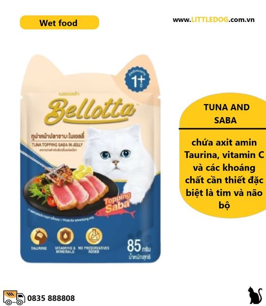 BELLOTTA VỊ CÁ NGỪ&SABA- TUNA&SABA IN JELLY 85g
