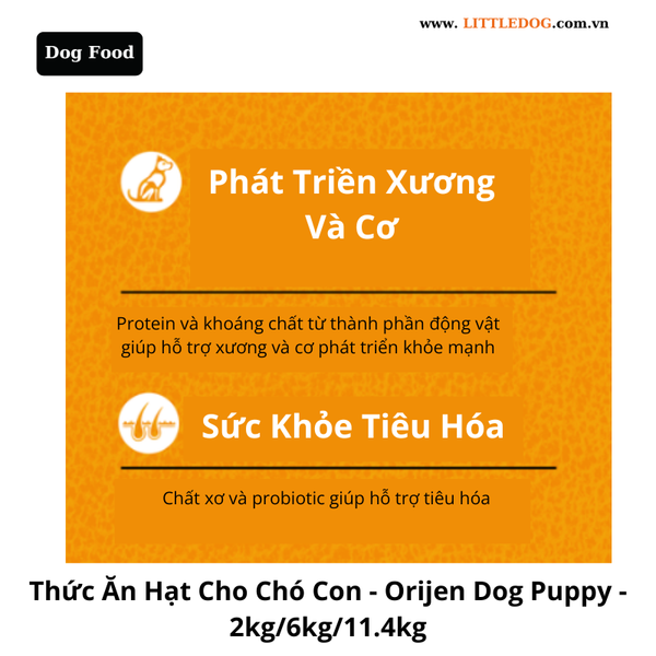 Thức Ăn Hạt Cho Chó Con - Orijen Dog Puppy - 2kg/6kg/11.4kg