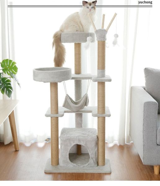 Trụ Cào Mèo YC Xám - YC Cat Tree Grey PT-1
